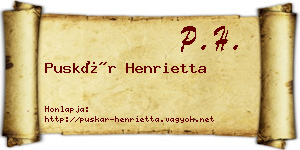 Puskár Henrietta névjegykártya